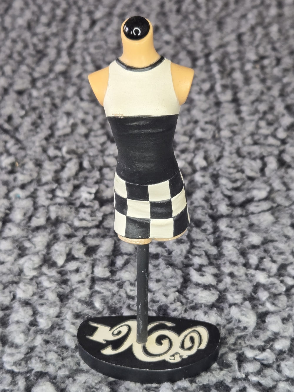 Miniature Y2K Ska - 1960's Mod Checker Black and White Sleeveless Mini Dress